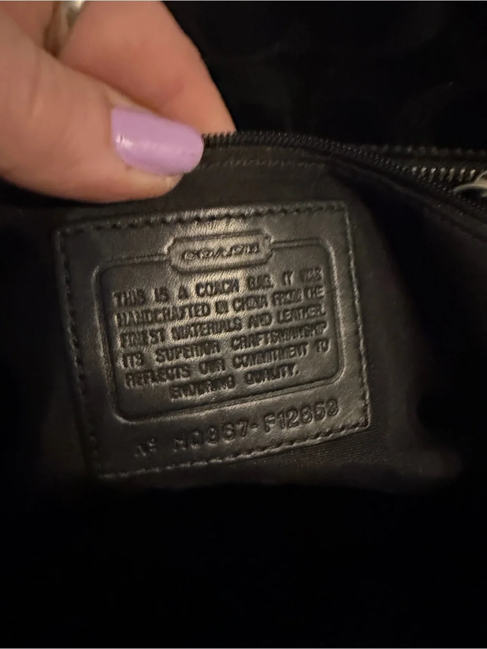 Black Signature Coach Tote Bag with Studded Trim